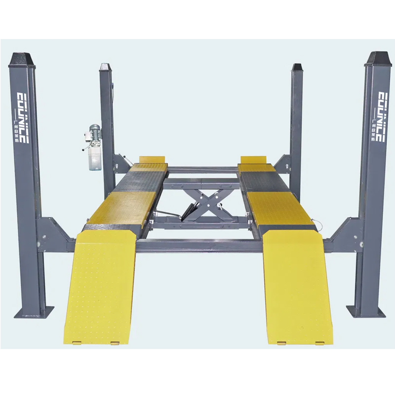 High-Performance Four Post Lift for Rapid Vehicle Alignment Checks in Fast-Paced Service Centers.