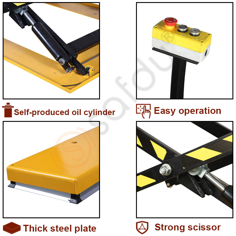 U-Shape Low Profile Electric Hydraulic Lift Table with 1500 Kg Capacity