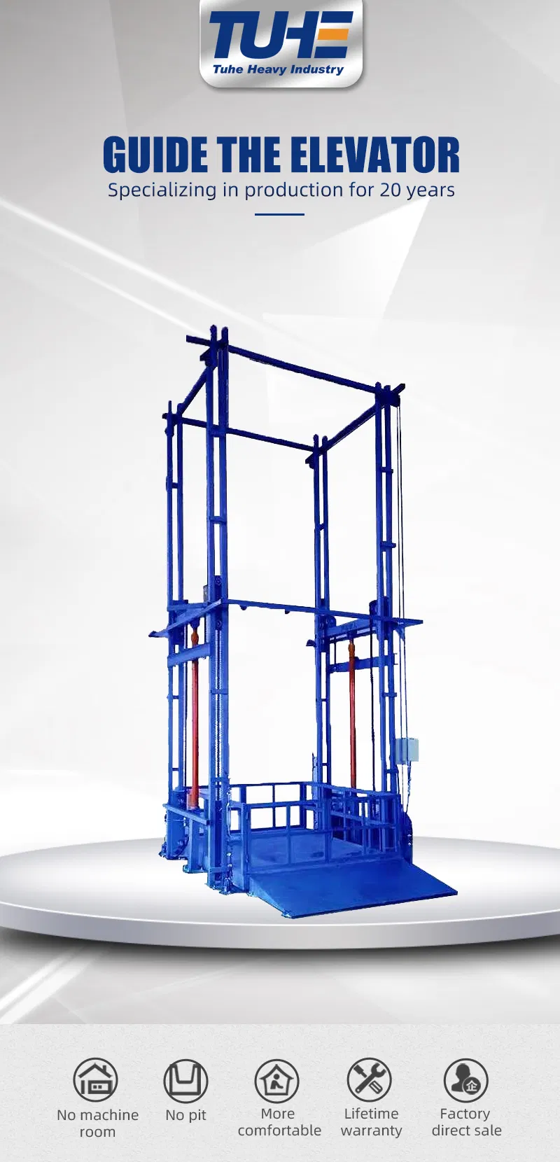 Hydraulic Guide Rail Cargo Lift