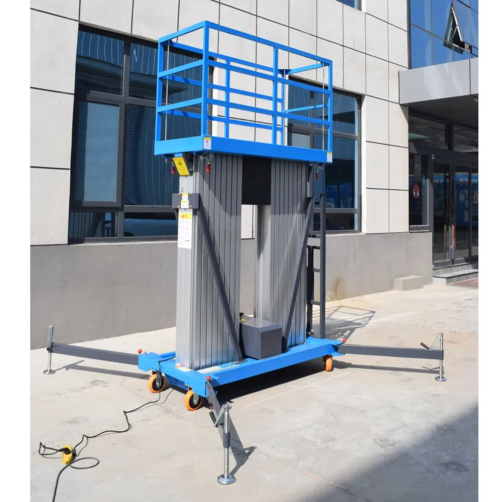 4-14 M Single Mast Electric Vertical Aluminum Alloy Lift Hydraulic Electric Man Lift