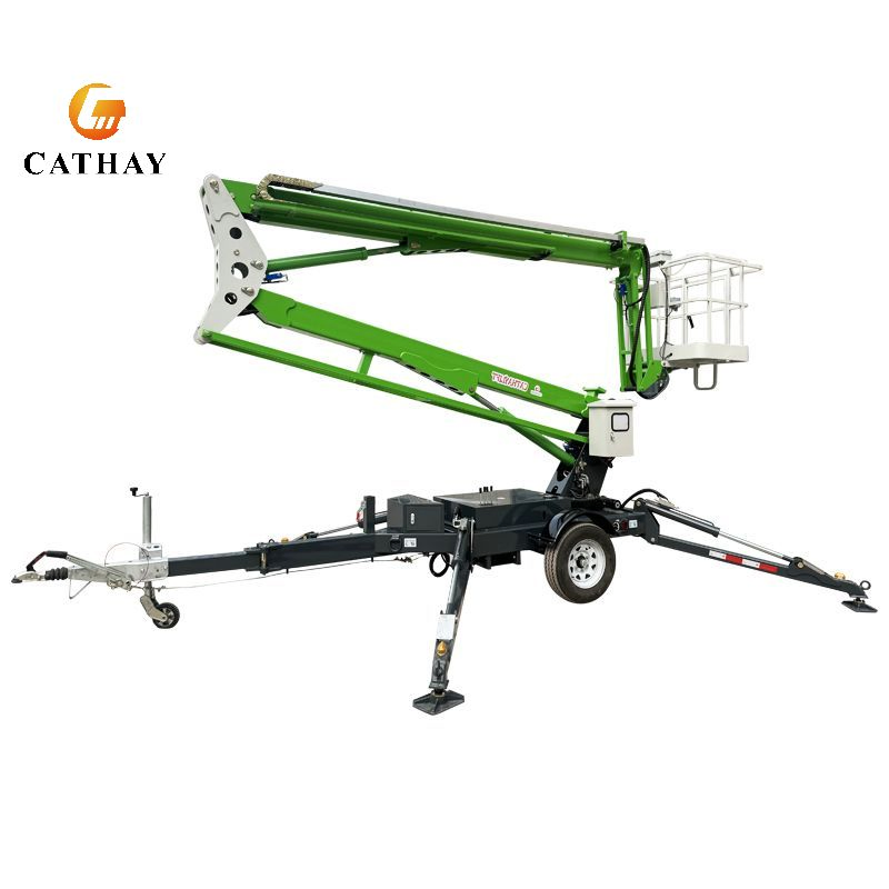 China 10m 14m 15m 16m 18m 20m Electric Aerial Working Man Spider Cherry Picker Trailer Mounted Towable Articulated Boom Lift