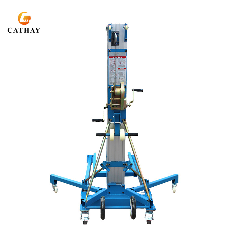 3.5m 5m 6.5m 7.9m 350kg Aluminum Manual Winch Genie Type Small Material Lift