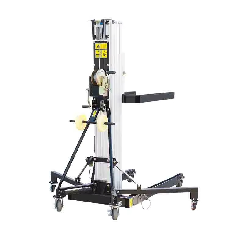 Portable Manual Winch Forklift Mini Lifter Light Crane Indoor Aluminum Alloy Material Double Handle Industrial Material Lift