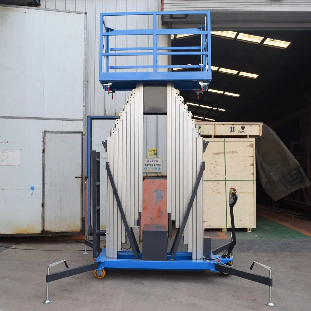 4-14 M Single Mast Electric Vertical Aluminum Alloy Lift Hydraulic Electric Man Lift