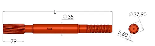EPIROC COP Shank Adapter Technical Drawing