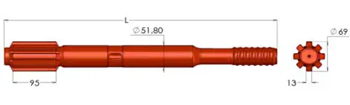 Shank adapter for Sandvik HL650