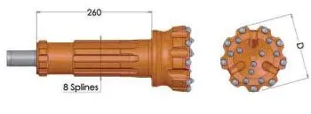 DHD350 Shank DTH Button Drill Bit Type 5