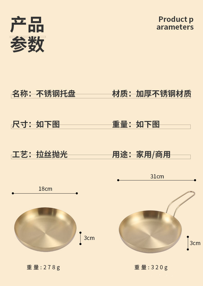 Stainless steel snack plates