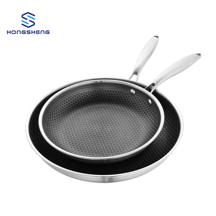 Tri-Ply Stainless Steel Hex Clod Cookware Nonstick PFOA Free NonStick Honeycomb 3 Layer Saute Pan Stainless Steel Induction Pan