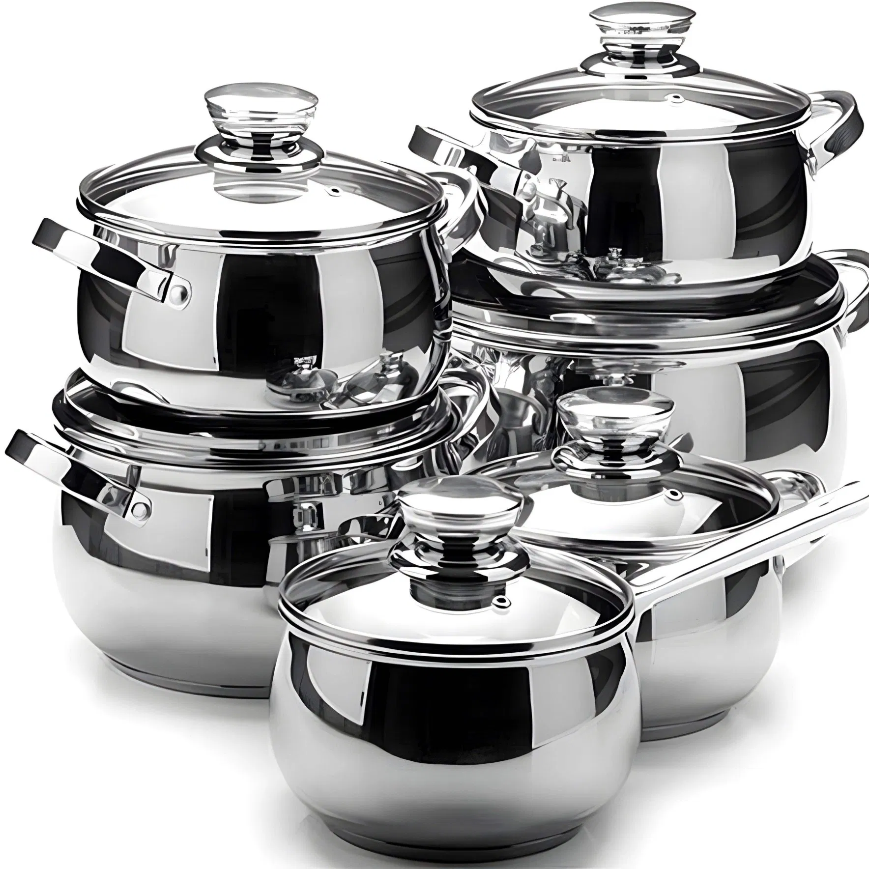 Hot Sale Multifunctional Stainless Steel Cooking Pot and Pans Set Non-Stick Kitchenware for Gas Stove for Home Milk Cooking Best Cooking Pan Set