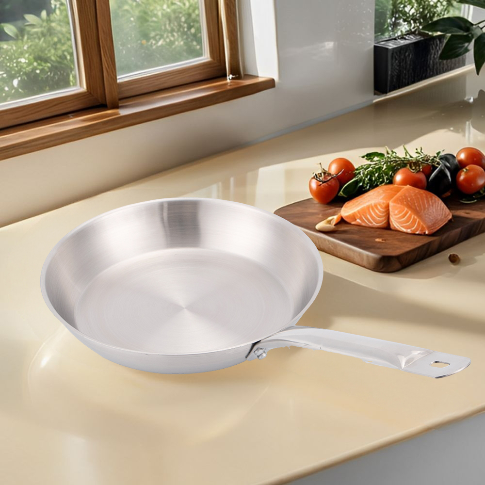 Restaurant Stainless Steel Wok Pan Non-Stick Frying Pan &amp; Skillet With SS Handle Cooking Pot