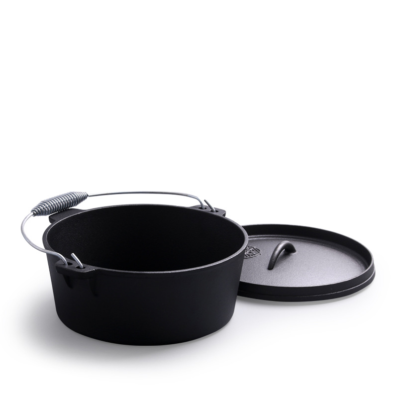 Durable Metal Dutch Oven Beyond Cast Iron with Lid for Camping and Cooking Casserole