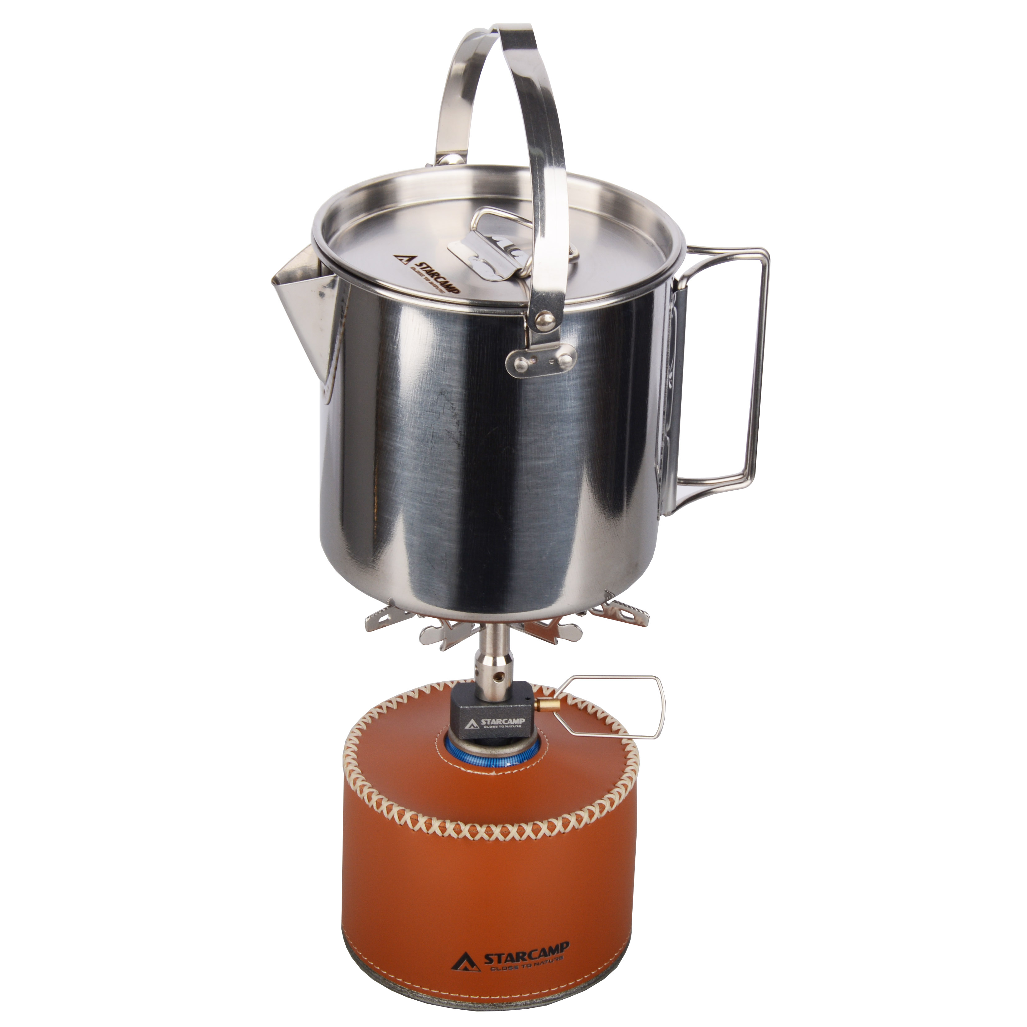 STARCAMP 1.2L Stainless Steel Cookware Outdoor Camping Coffee Pot with Induction Stove Compatibility Travel-Friendly Frying Pans