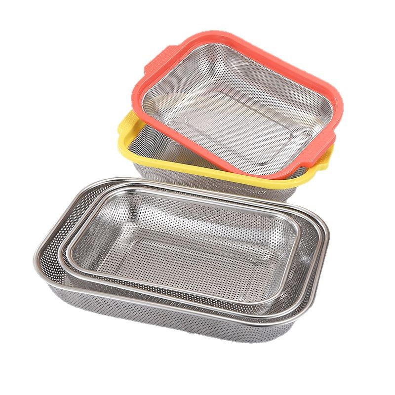 Multi-Sized and Multi-Color Stainless Steel Square Colander