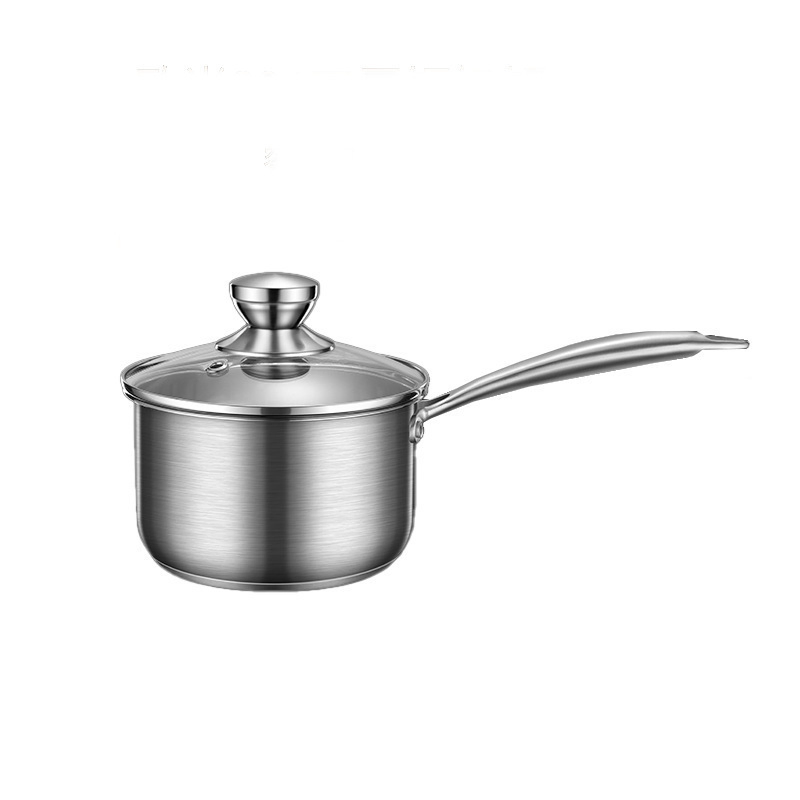 Camping BBQ Metal Milk Boiling Pan Stainless Sauce Pot Saucepan Induction Cooker Easy Grip Stainless Steel Sauce Pan Milk Pan