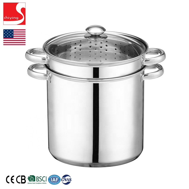 SY-Kitchenware Stainless Steel Dishwasher Safe Induction Dutch Oven Cookware 5 Quart Silver Casserole Cooking Pot