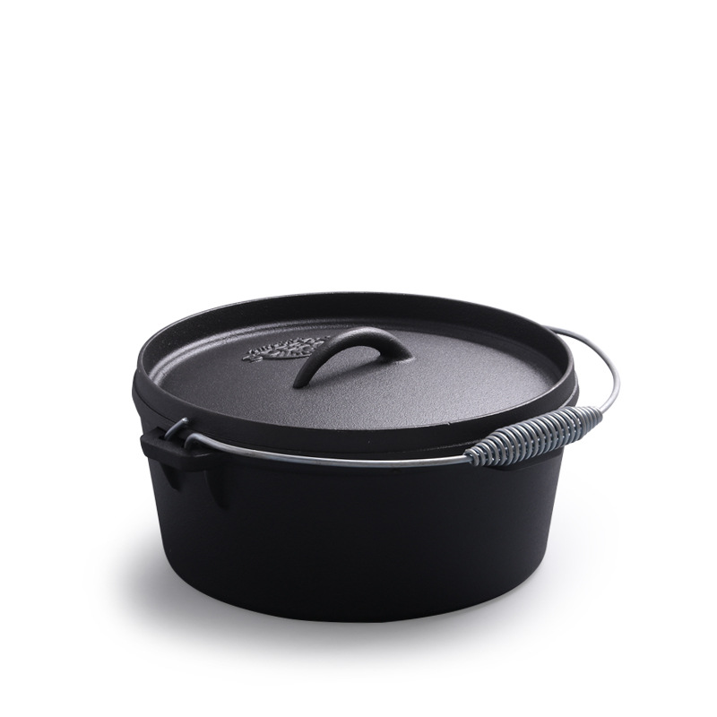 Durable Metal Dutch Oven Beyond Cast Iron with Lid for Camping and Cooking Casserole