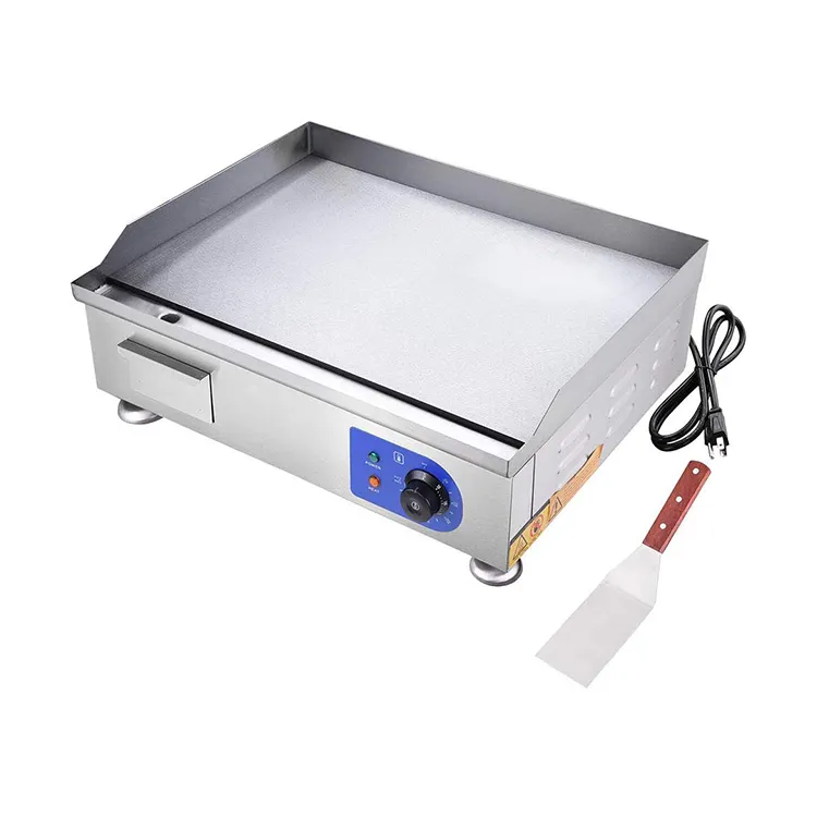 Commercial Outdoor Stainless Steel Electric Griddle Grill Plate with High Temperature Frying for Restaurant &amp; Home Use