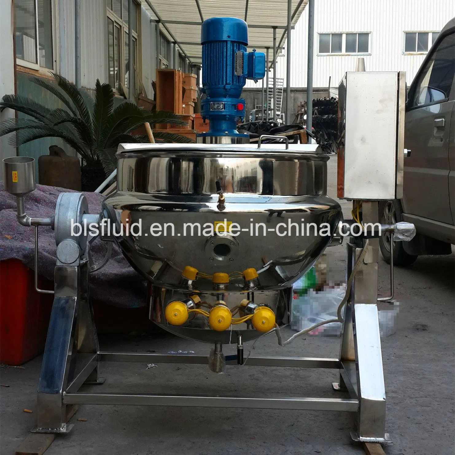 Bls Stainless Steel Milk Double Jacketed Boiler, Industrial Electric Food Mixing and Cooking Boiler