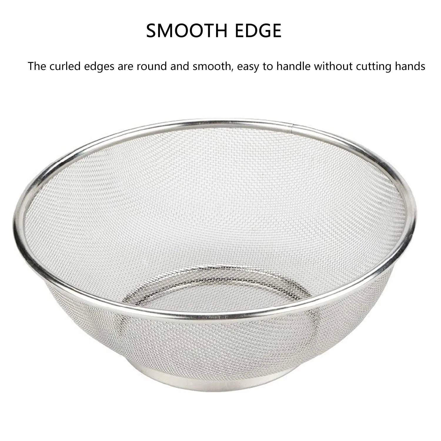 Stainless Steel Strainer Mesh Drainer Vegetable Washing Basket Sieve Fruit Colander
