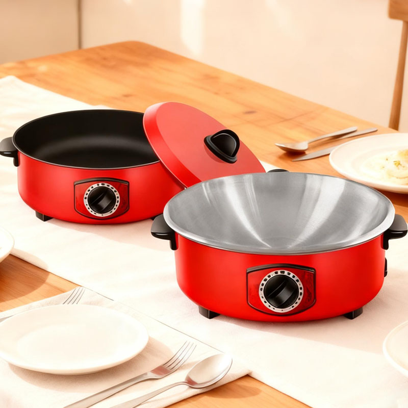 Factory Wholesale OEM/ODM Stainless Steel Non-Stick Coating Electric Skillet Auto-Thermostat Control for Household Hotel Use