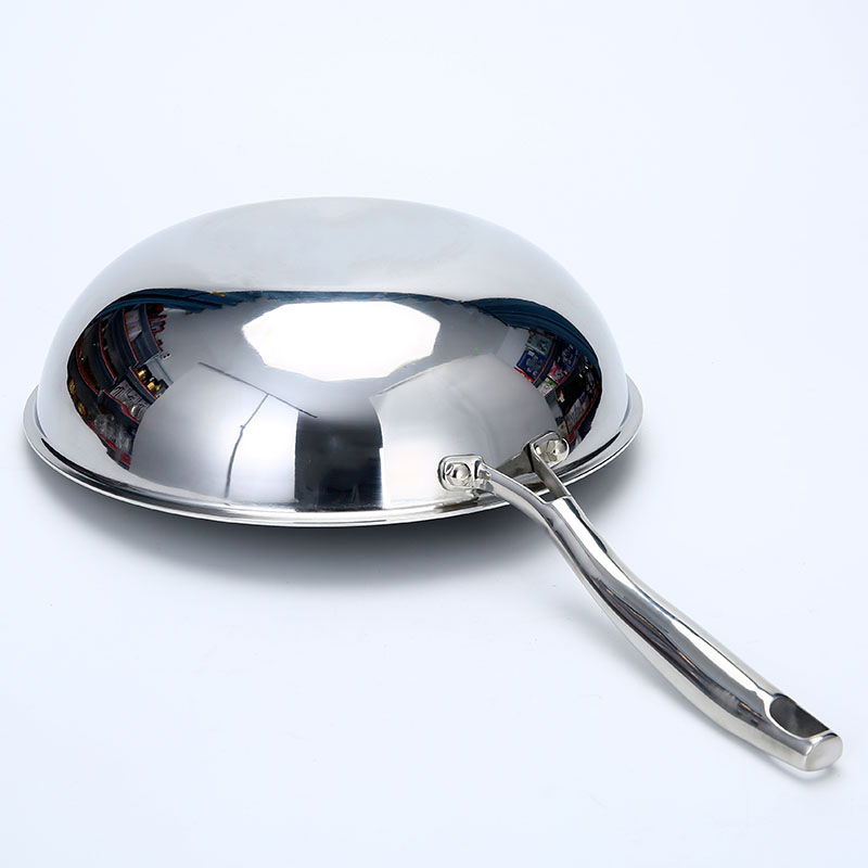 Wholesale Triply Stainless Steel 304 Non Stick Frying Pan Honeycomb Wok