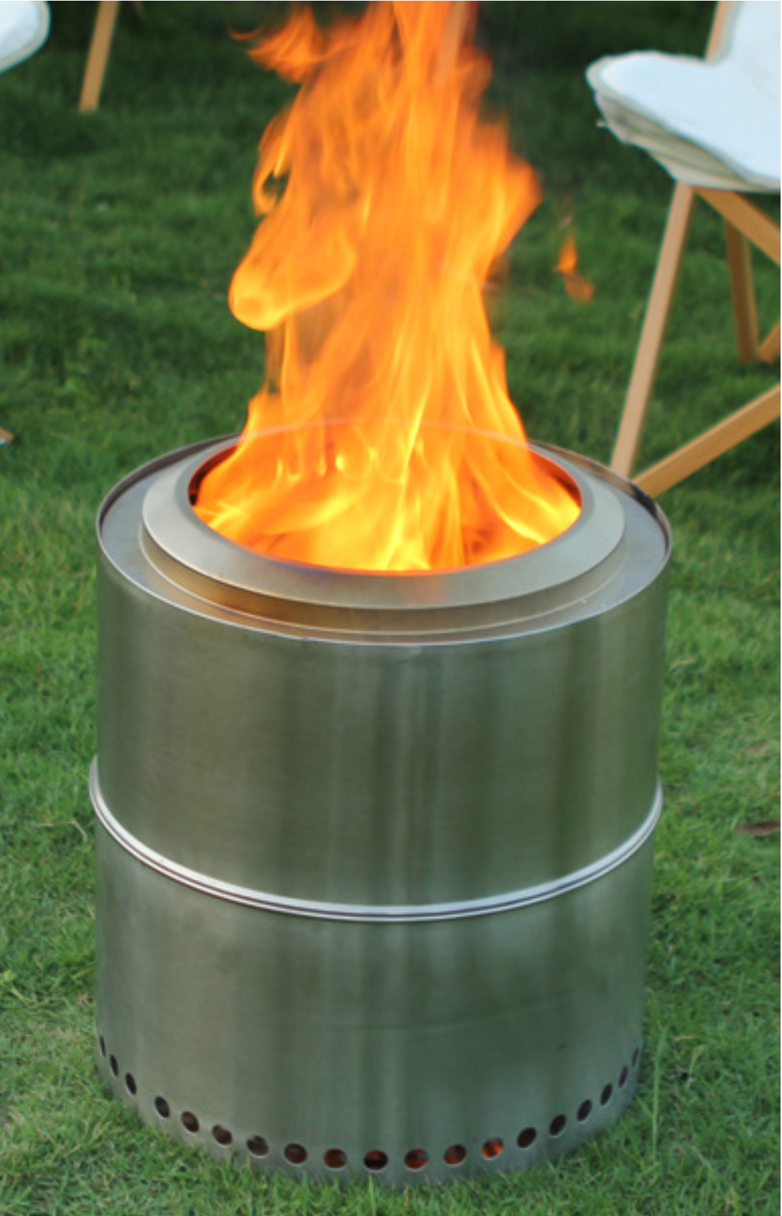 Durable Stainless Steel Fire Pit for Outdoor Courtyard Bonfires Smokeless Barbecue Grill 1L Capacity for Camping &amp; Hiking