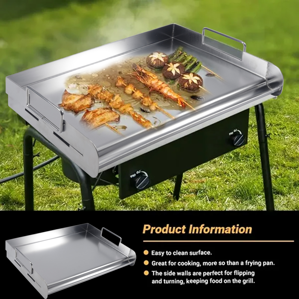 Universal Rectangle Stainless Steel Griddle Gas Flat Top Plate Griddle for Gas Grill Outdoor