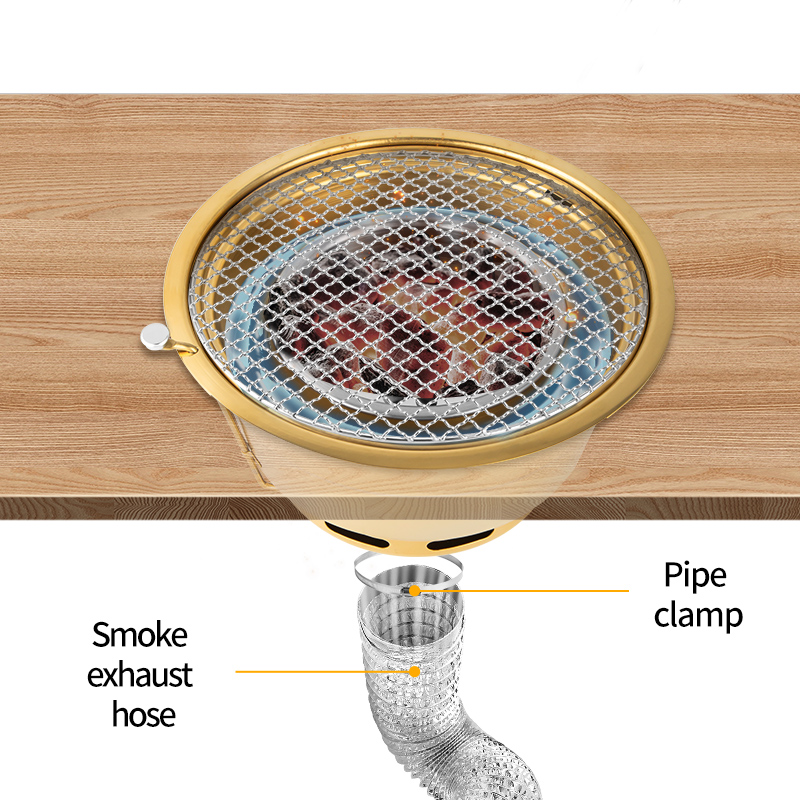 Korean Style BBQ Grill Equipment Brazier Carbon Fire Charcoal Barbecue Pot Tabletop Grill for Restaurants