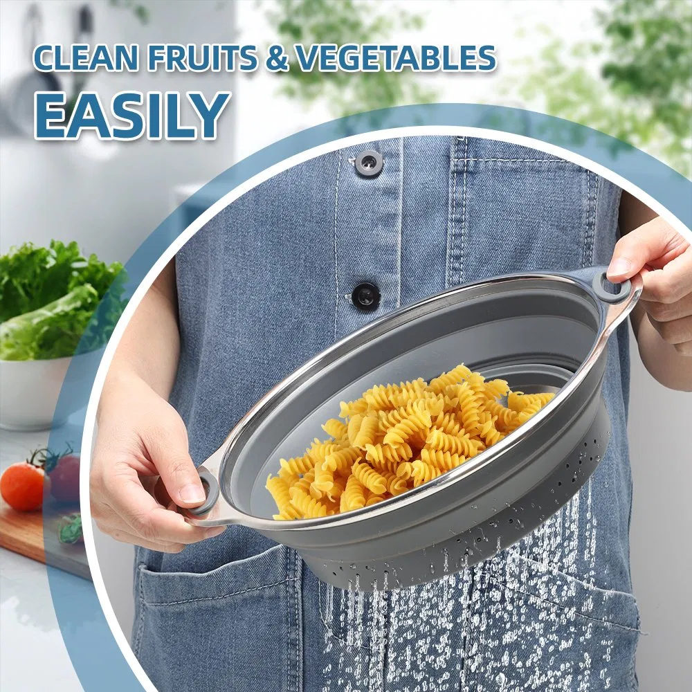 Stainless Steel Base Silicone Colander 3