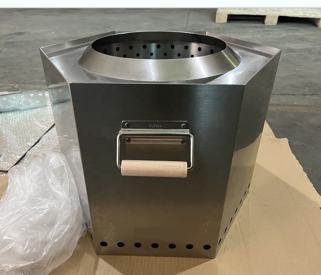 Outdoor Garden Solo Stainless Steel Bonfires Brazier Smokeless Stove Fire PitCharcoal Portable Camping Fire Pit