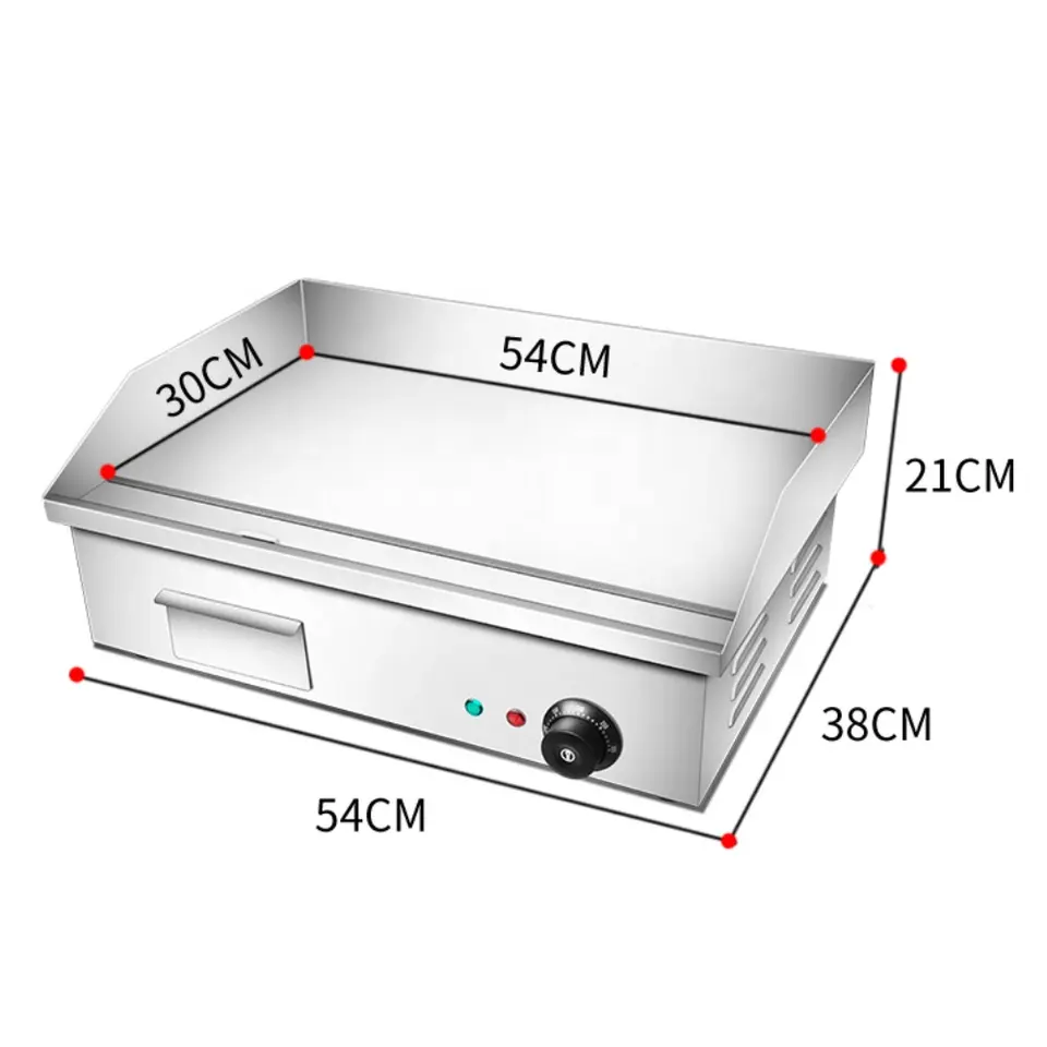 Commercial Outdoor Stainless Steel Electric Griddle Grill Plate with High Temperature Frying for Restaurant &amp; Home Use