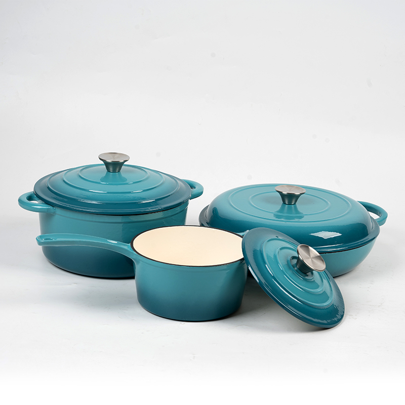 Nonstick Enameled Cast Iron Food Warmer Dutch Oven for Kitchen Cooking