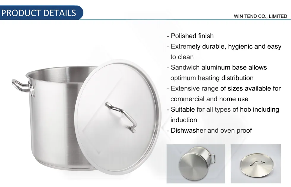 Stainless Steel Cookware Cooking Food Stockpot Steamer Induction Stock Pot Detail 1