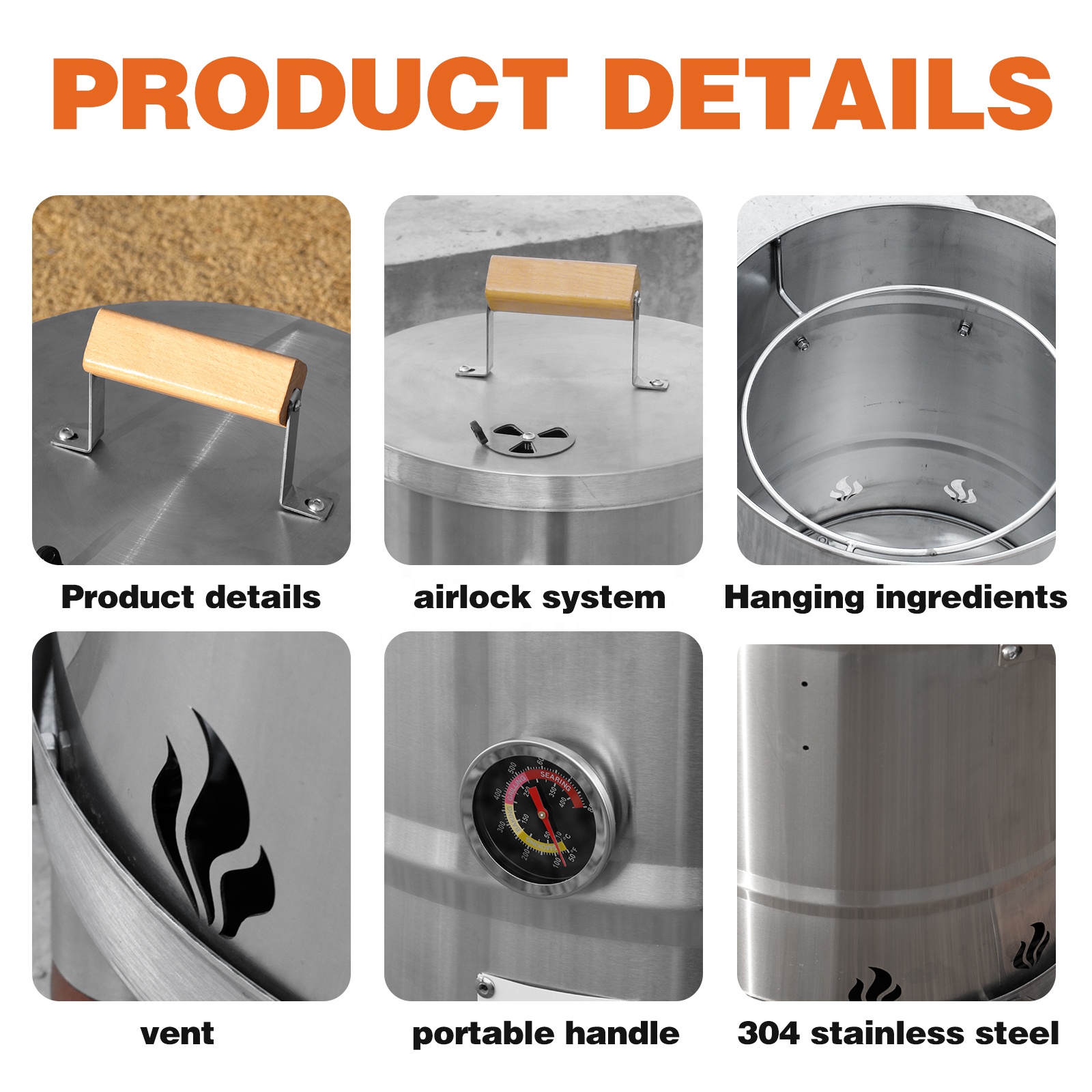 Modern BBQ Fire Pit Stove - Elegant Stainless Steel Grill and Ambient Heater for Garden Parties, Decks and Outdoor Living Spaces