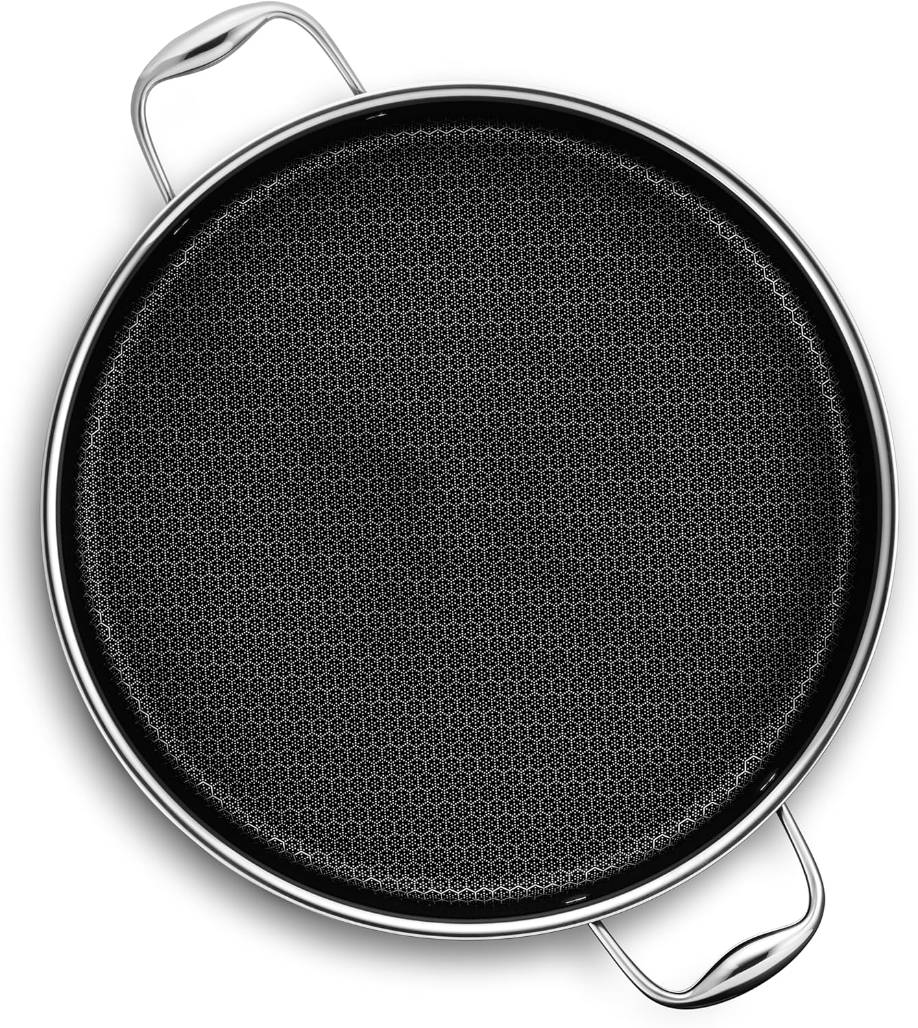 Modern Hybrid Nonstick Stainless Steel Saut Pan and Lid Chicken Fryer 7-Quart Induction Ready Oven Safe Cooking Pot Set
