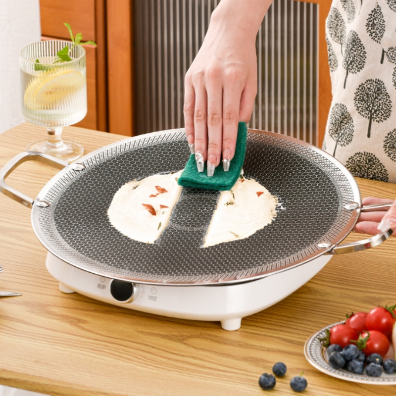 Portable 316 Stainless Steel BBQ Griddle Pan Triple Ply Camping Grill Plate for Outdoor and Home Cooking