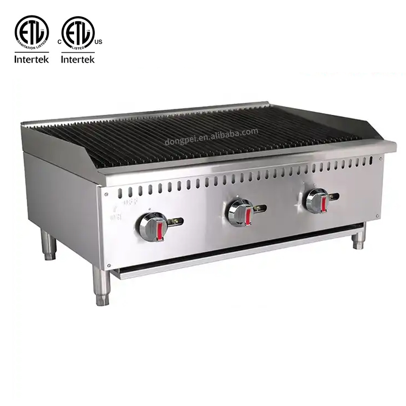 Professional Commercial Catering Equipment Stainless Steel Gas BBQ Griddle Charbroiler for Restaurant