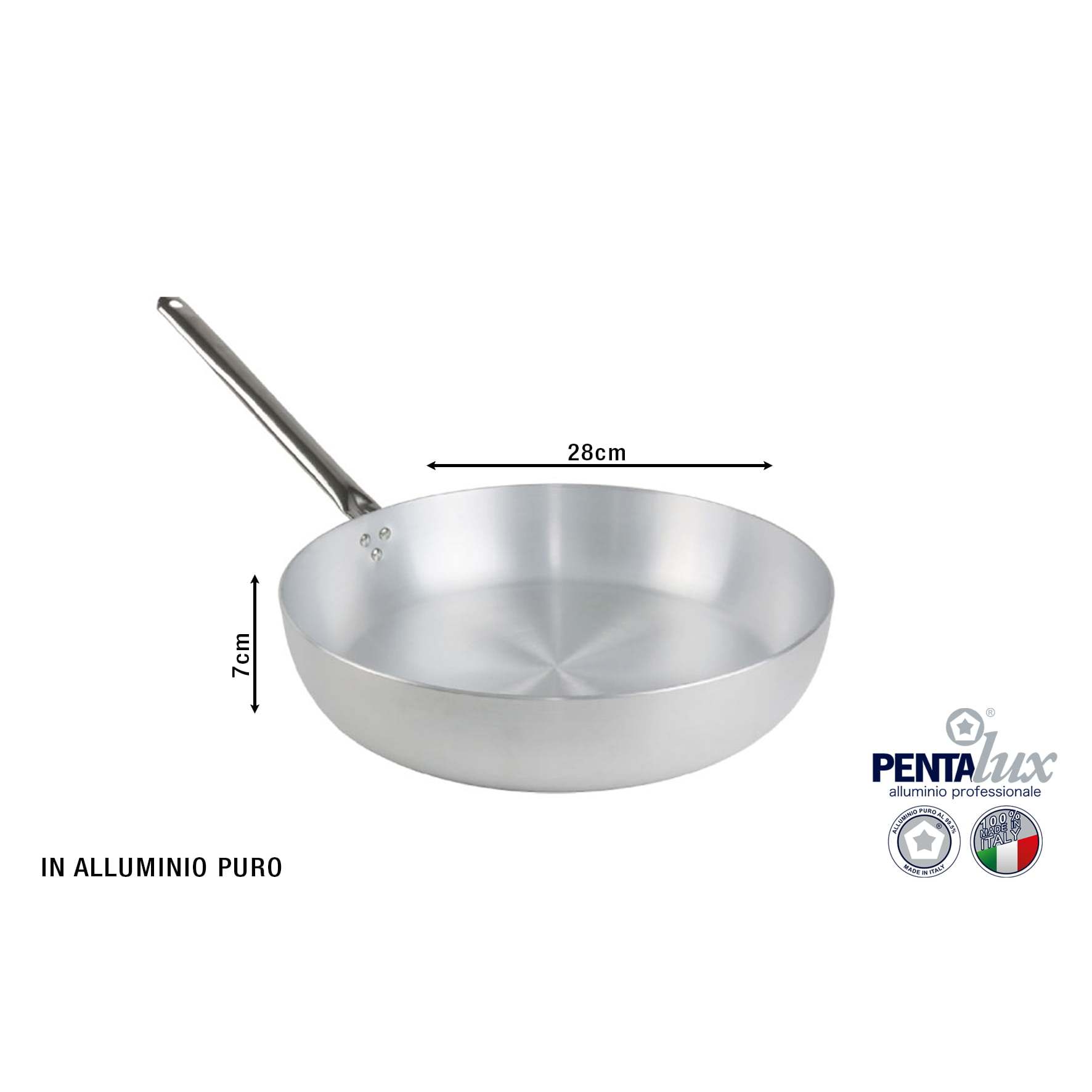 Professional 28 cm Saute Pan with Stainless Steel Handle