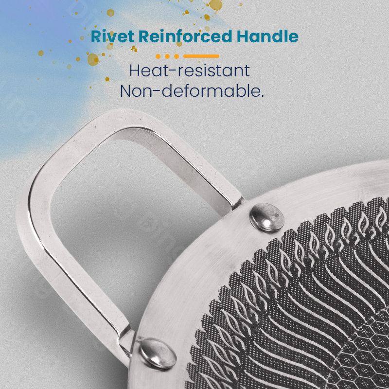 Thicken Full Stainless Steel Roasting BBQ Grill Griddle Pan