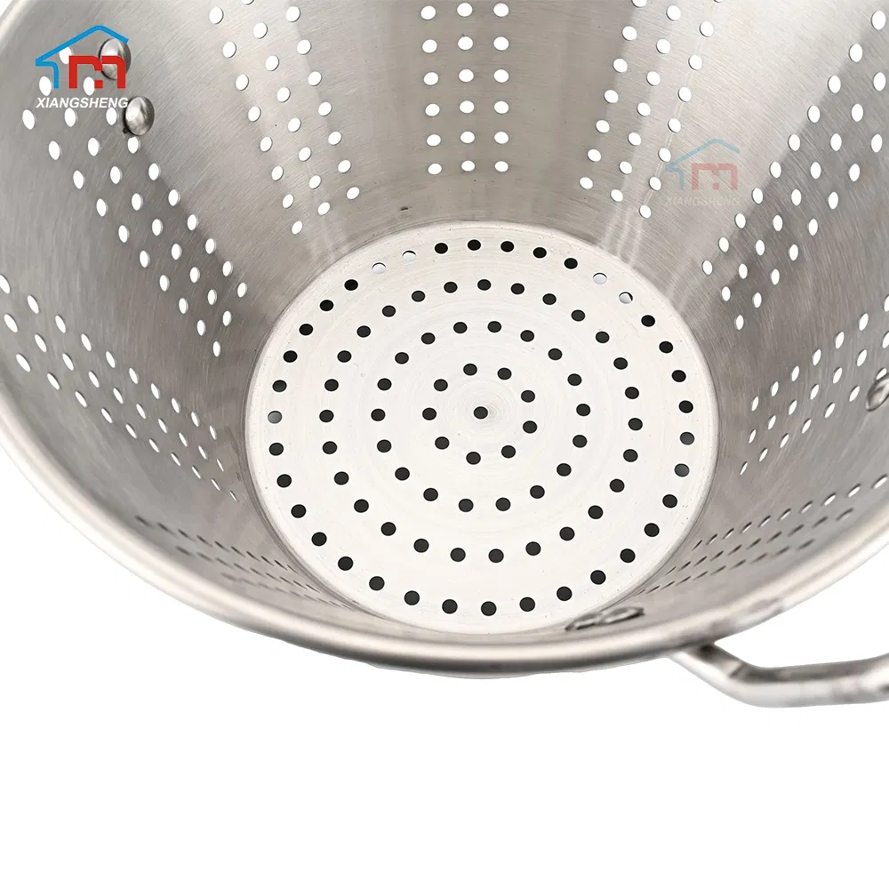 Xiangsheng Kitchenware Stainless Steel Round Basket Colander Wash Fruit Wire Mesh