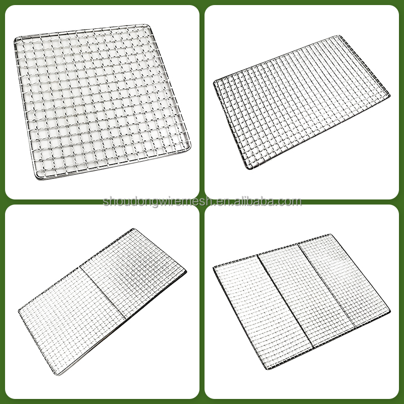 304/316 Stainless Steel Barbecue Mesh Grill Thickened Square Shape Corrosion Resistant Heat Resistant Non-Stick Outdoor Kitchen