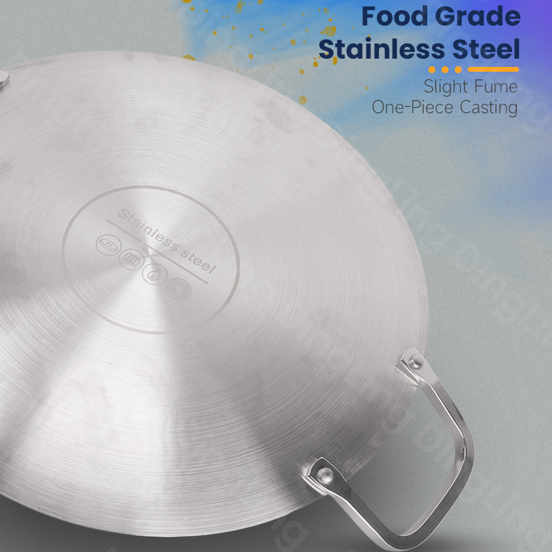 Thicken Full Stainless Steel Roasting BBQ Grill Griddle Pan