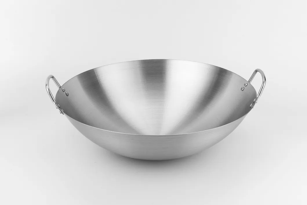 Kitchenware Stainless Steel Wok Pan Close Up