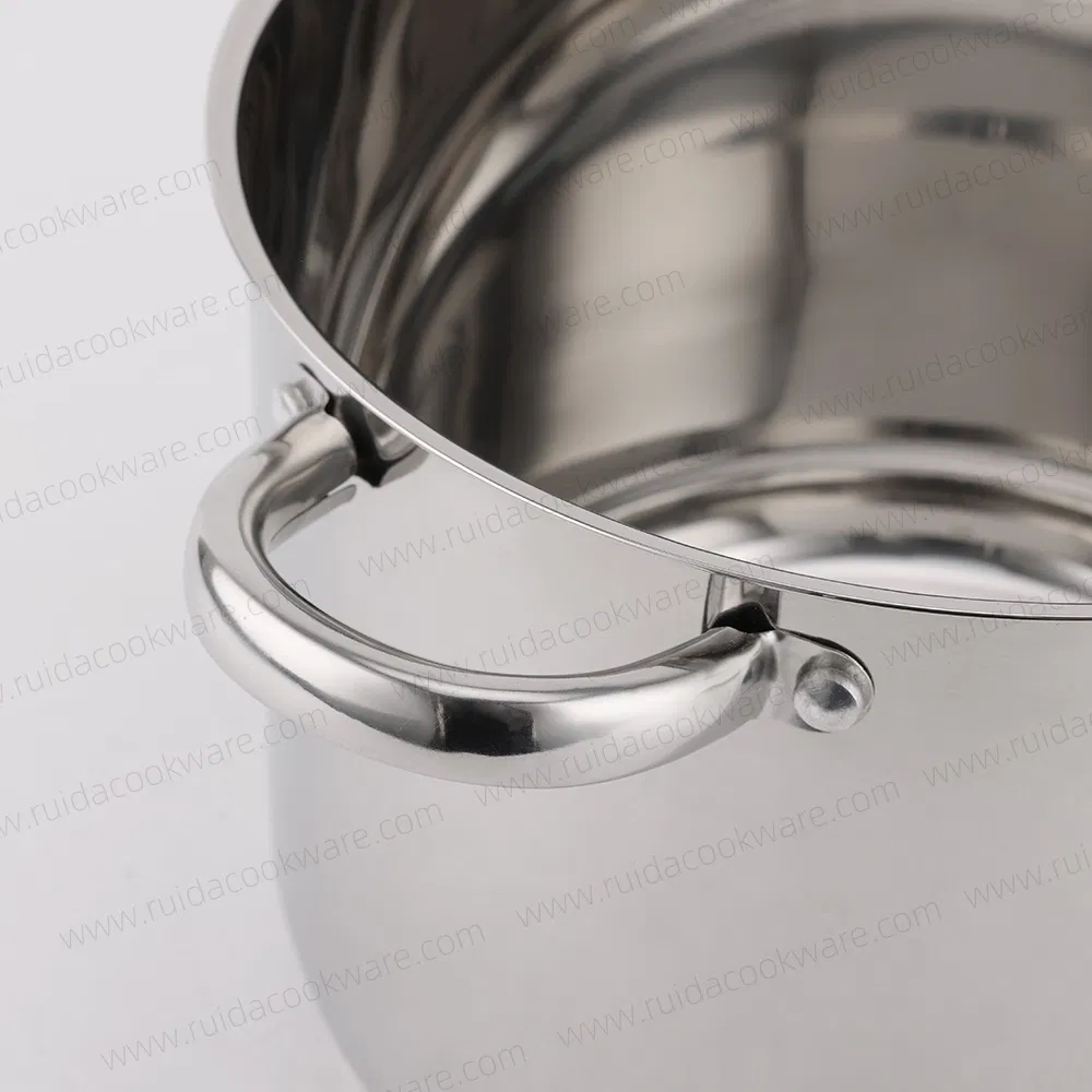 Kitchen Equipment Stainless Steel Cookware Set Silver Glass Lid Stockpot