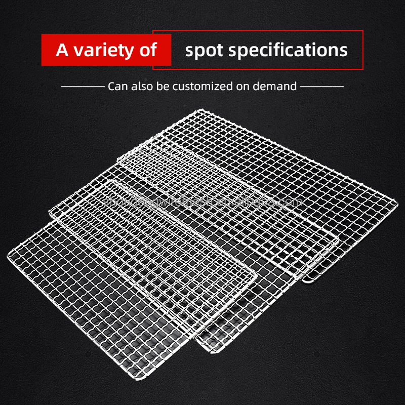 304/316 Stainless Steel Barbecue Mesh Grill Thickened Square Shape Corrosion Resistant Heat Resistant Non-Stick Outdoor Kitchen