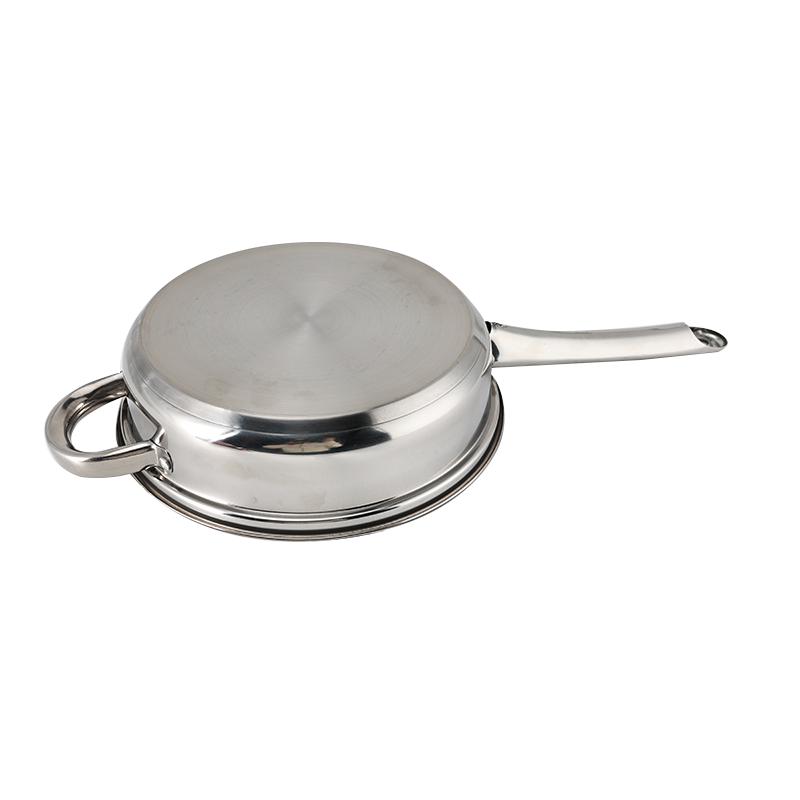 Eco-friendly Stainless Steel Flat Frying Pan Kitchen Cookware Stay Cool Handle Non-Toxic Nonstick Saute Pans for Egg