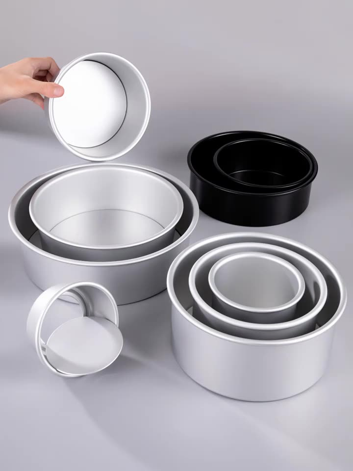 2 4 5 6 7 8 10inch Anodized Aluminum Removable Bottom Round Mini Bundt Cake Pan Bakery Pan Leakproof Cheesecake Pan Baking