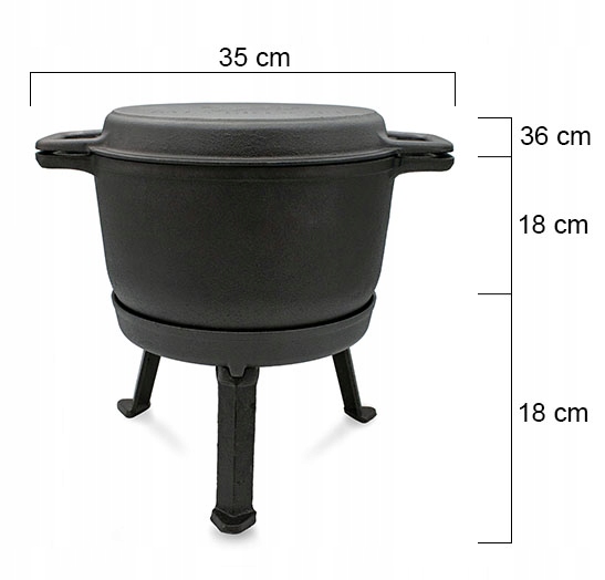 Outdoor Camping Cast Iron Dutch Oven Three-Legged Cauldron Roasting 5.0L Eco-Friendly Gas Cooker Compatible Stainless Steel
