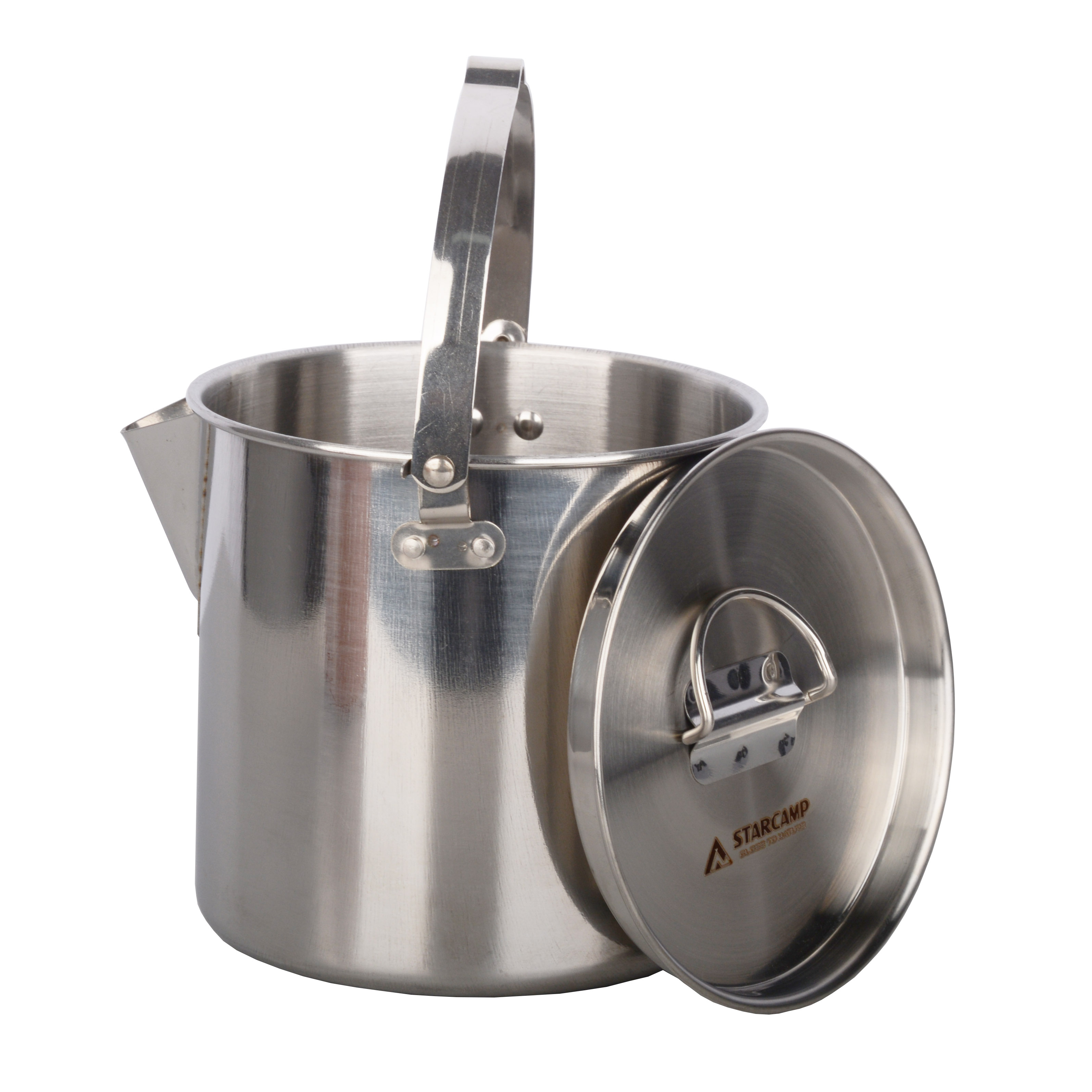 STARCAMP 1.2L Stainless Steel Cookware Outdoor Camping Coffee Pot with Induction Stove Compatibility Travel-Friendly Frying Pans